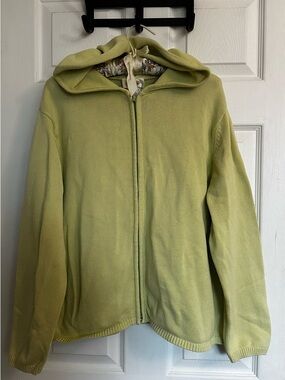 Talbots Light Green Zip-Up Hoodie